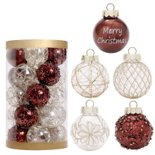 25pcs Christmas Tree Balls 2.36" Christmas Ornament Decorations for Party Wedding Christmas Decor Coffee