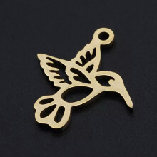 Lot de 5 pendentifs assortis en acier inoxydable 201, mini breloques mignonnes en métal pour loisirs créatifs, 9,5 à 32 mm, motif oiseau, 18 x 17
