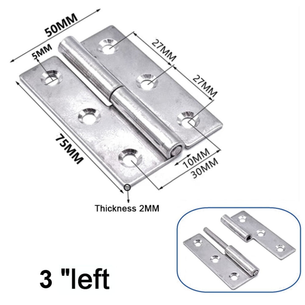 Detachable Hinge, Small Slip Joint Flag Hinges, Lift Off Detachable Door Hinges, 304 Stainless Steel 9065194403618