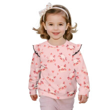 Toddler Girl Crewneck Sweatshirt Comfy Pink Axolotl Hoodie No Hood Sweatshirt Novelty Ruffle Shoulder Sweatshirts Sweater Blouse Fall Clothing