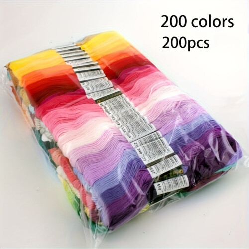 Rainbow Embroidery Floss Cotton Thread 100/150/200 Yards