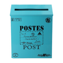 Garden Tin Mailbox Metal Wall-Mounted with Newspaper Holder