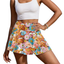 Women's Daisy Golf Skorts with Pockets and Built-in Shorts