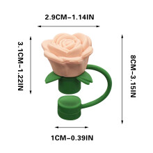 Rose Straw Stopper 10mm Flower Cap – Beige, Compatible with Standard Straws, Gifts for Her