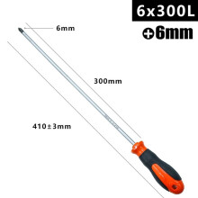 12Inch Long Slotted Cross Screwdriver Magnetic Screwdriver With Rubber Handle Extend By 300mm Manual Maintenance Tools