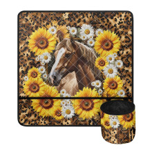 Sunflower Cross-Stitch Mat for Sewing Machines – Non-Slip, Vibration-Reducing with Storage Pockets