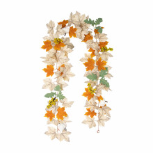 Maple Leaf Garland with Pumpkins Berries Pinecones 6ft