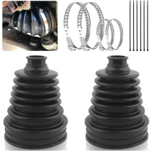 2-delige CV-hoes reparatieset voor assen van 19-24 mm, met 4 roestvrijstalen klemmen en 6 kabelbinders, compatibel met de meeste voertuigen.
