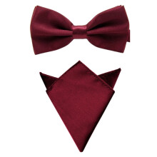 10er-Set Herren Satin Fliege, Einstecktuch und Taschentuch