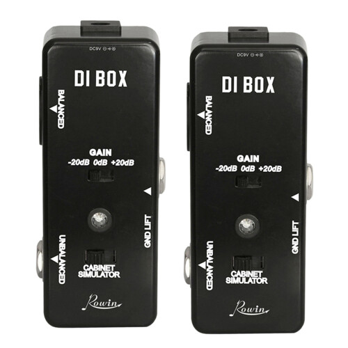 2X Rowin DI BOX LEF-331 Micro-DI com Cab Sim e Gain Guitar Effect Pedal True Bypass 1