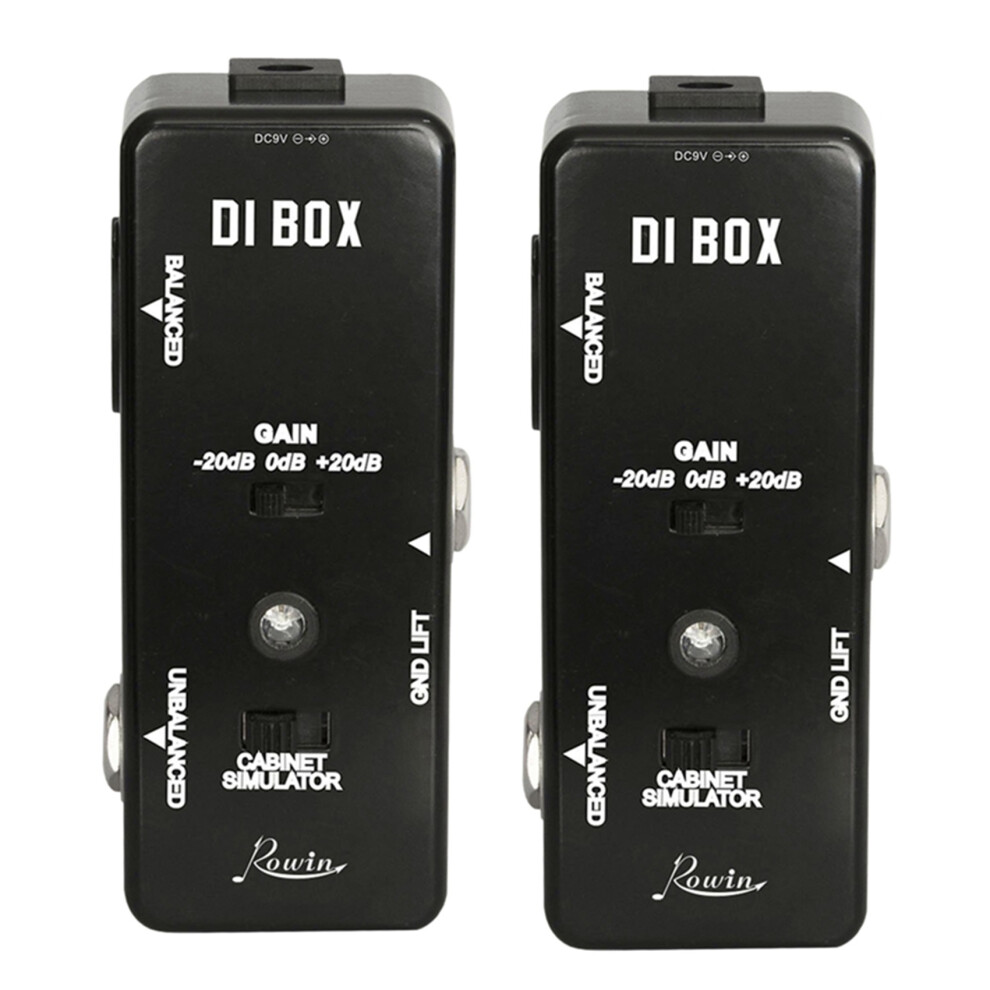 2X Rowin Di Box Lef-331 Micro-Di With Cab Sim And Gain Guitar Effect Pedal True Bypass 6033650003750