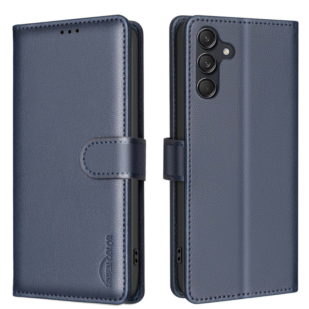 Samsung Galaxy S25 Wallet Case Â Rfid Blocking, Pu Leather Folio With Kickstand, Shockproof Rugged Cover For Men & Women, Blue 9377112593227