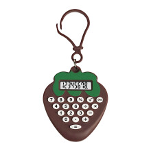 Portable Strawberry Student Mini Calculator Keychain, 8 Digit Display Design for Exams and Everyday Use