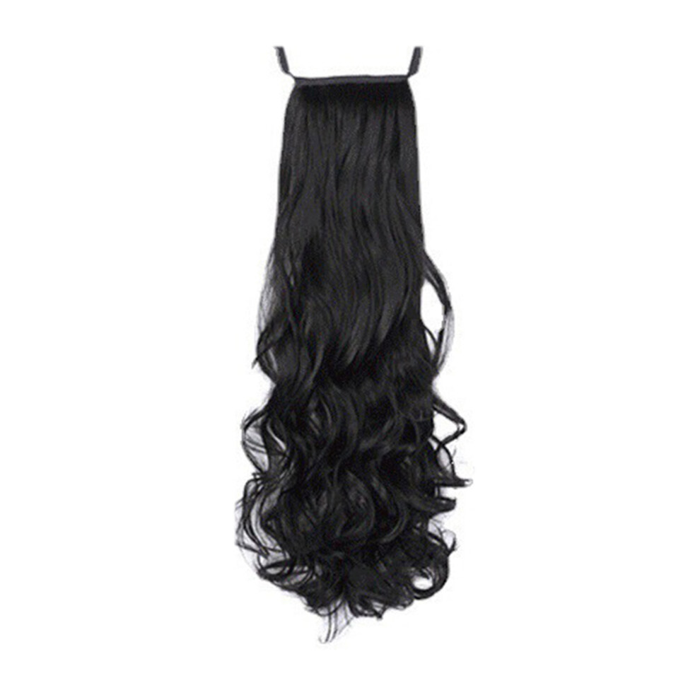 Dachuang Beauty (Natural Black, Strap Style 45Cm) Long Curly Ponytail Extension For Party & Wedding