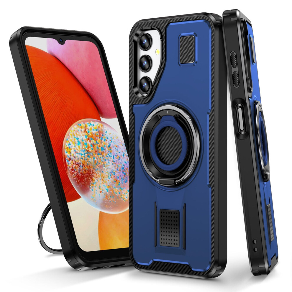 Compatible With Samsung A14 5G Case: 360 Rotatable Ring Stand, Shockproof & Anti-Fingerprint Rugged Cover Â Blue 9377112593746