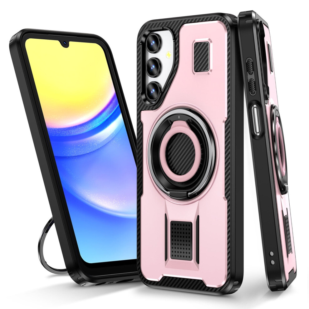 Compatible With Samsung A14 5G Case: 360 Rotatable Ring Stand, Shockproof, Anti-Fingerprint Rugged Cover Â Pink 9377112595450