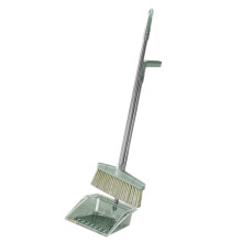Set spazzola e scopa verde con pala e manico lungo, in PP e acciaio, 680g