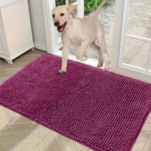 Super saugfähige Hunde-Fußmatte 81 x 51 cm, schnelltrocknendes Chenille, waschbar, rutschfest, geeignet für Innen- und Außeneingänge