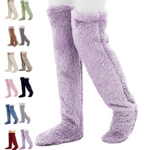Chaussettes de Noël en duvet d'oie pour femmes, chaudes et moelleuses, montantes jusqu'aux genoux