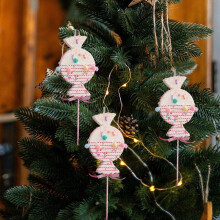 Cute Pink Macaron Foam Candy Christmas Ornaments, Cartoon Xmas Tree Hanging Pendants, Sweet Festive Decor, Compatible with Standard Tree Hooks