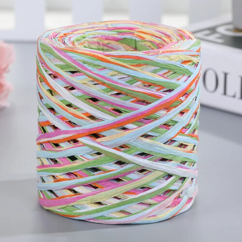 200m/ρολό φυσικό νήμα από ψάθα raffia για πλέξιμο, πλέξη, χάρτινες κλωστές, χειροποίητη