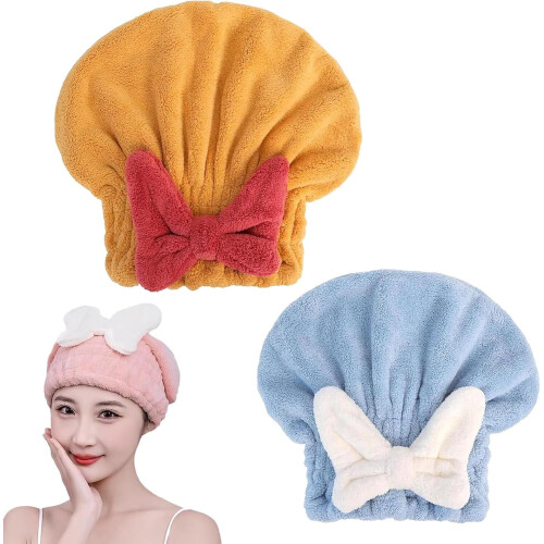 Asciugamano in microfibra per capelli da donna, morbido fiocco