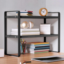 Étagère de bureau en bois Karymi, cadre en H, 36 x 30 x 20 cm