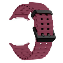 Originales Marine-Silikon-Sportarmband für Samsung Galaxy Watch Ultra 47 mm – Weinrot, kompatibel mit Galaxy Watch7 Ultra