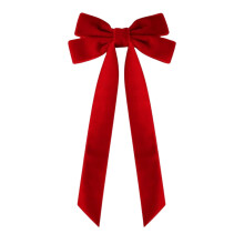 2 rote Samtschleifen (21,8 x 11,4 cm) für Weihnachtsbäume, Kränze und Geschenkverpackungen – geeignet für den Innen- und Außenbereich