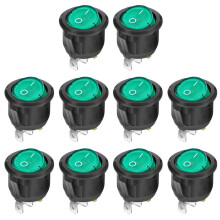 Interrupteur Ă bascule rond marche/arrĂŞt, voyant LED Ă 3 bornes, 10 A, 250 V CA