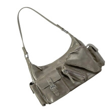 Sac bandoulière élégant pour femme, en cuir PU souple, style pochette sous le bras, idéal pour diverses occasions.