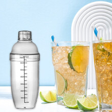 Coctelera de plástico XiYing con escala de medición, herramienta de mezcla de bar de ABS transparente para fiestas, hogar y uso en bares, juego de