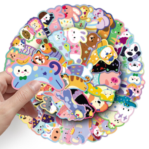 Running Animals Stickers Waterproof Vinyl 100-Pack 2