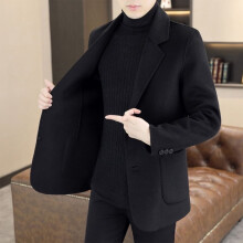 Men's Polyester Overcoat Solid Color Relaxed Fit Winter