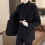 Men's Polyester Overcoat Solid Color Relaxed Fit Winter 1