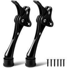 Batentes de porta pretos com acionamento por chute, batentes de porta de 10 cm com base de borracha antiderrapante, suporte de porta de metal