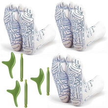 Easerelief Socks, Ease Relief Socks Women, Reflexology Socks with Tools, Acupressure Sockes with Trigger Point Massage Tool (3 pairs B, L)