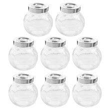 frascos de vidrio transparentes para almacenar alimentos y cereales.