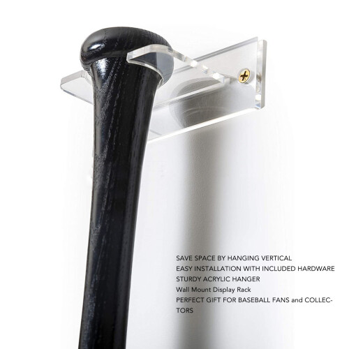 Sturdy Acrylic Baseball Bat Wall Mount Holder, 2pcs 10x4x7cm 2