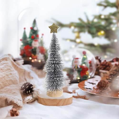 Mini décorations de sapin de Noël à pointe blanche (12 pièces) 2
