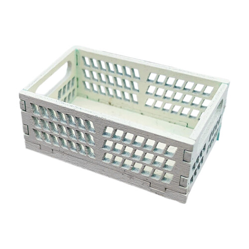 Dollhouse Storage Basket 1:12 Scale White 2