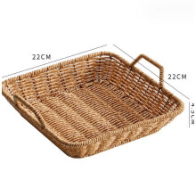 Bread Basket Plastic Rattan Basket Woven Food Storage Basket And Fruit Vegetables Serving Basket