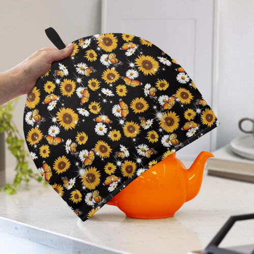Sunflower Butterfly Tea Cozy for Kettle – Polyester 1