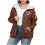 Felpa da donna oversize con cappuccio e zip intera foderata in pile 2