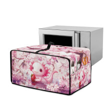Axolotl Strawberry Cherry Blossom Toaster Oven Cover, 18.5"x14.5"x9", Stain-Resistant, with Top Handle – Compatible with Standard Toaster Ovens