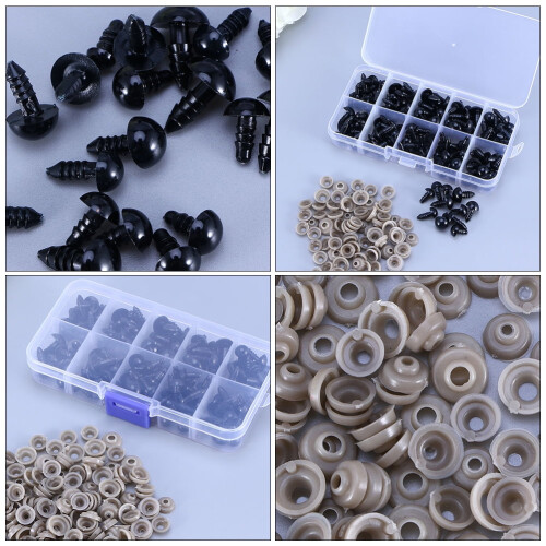 2 Boxes/284pcs Plastic Doll Eyes Safe Eyes for DIY Puppet Bear Craft 2