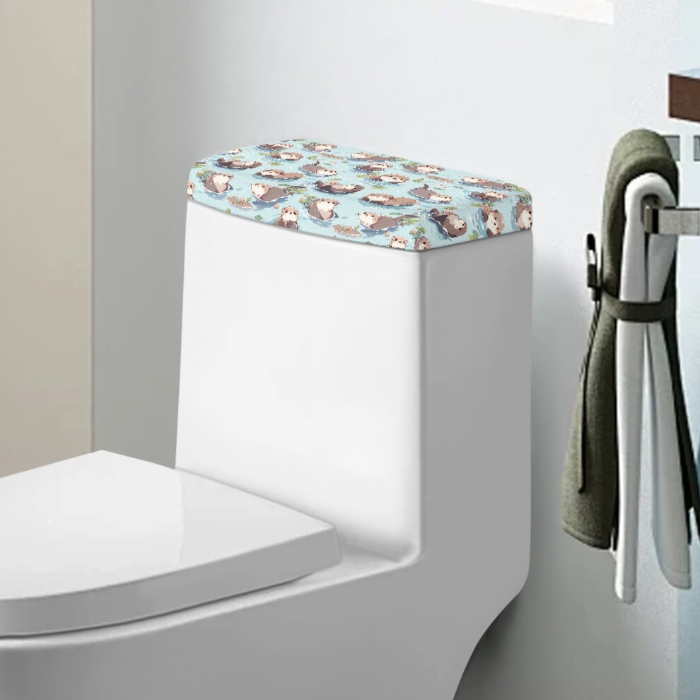 Otter Toilet Tank Cover Lid, Washable & Stretchable, 2-Piece Set, Compatible With Standard Tanks 9482726328100