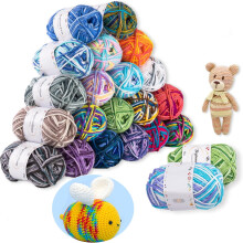 Acrylic Yarn Skeins - Yarn for Crocheting - Soft Crochet Yarn for Knitting and Crafts - Multicolored Crochet Craft Yarn for Adults and Kids