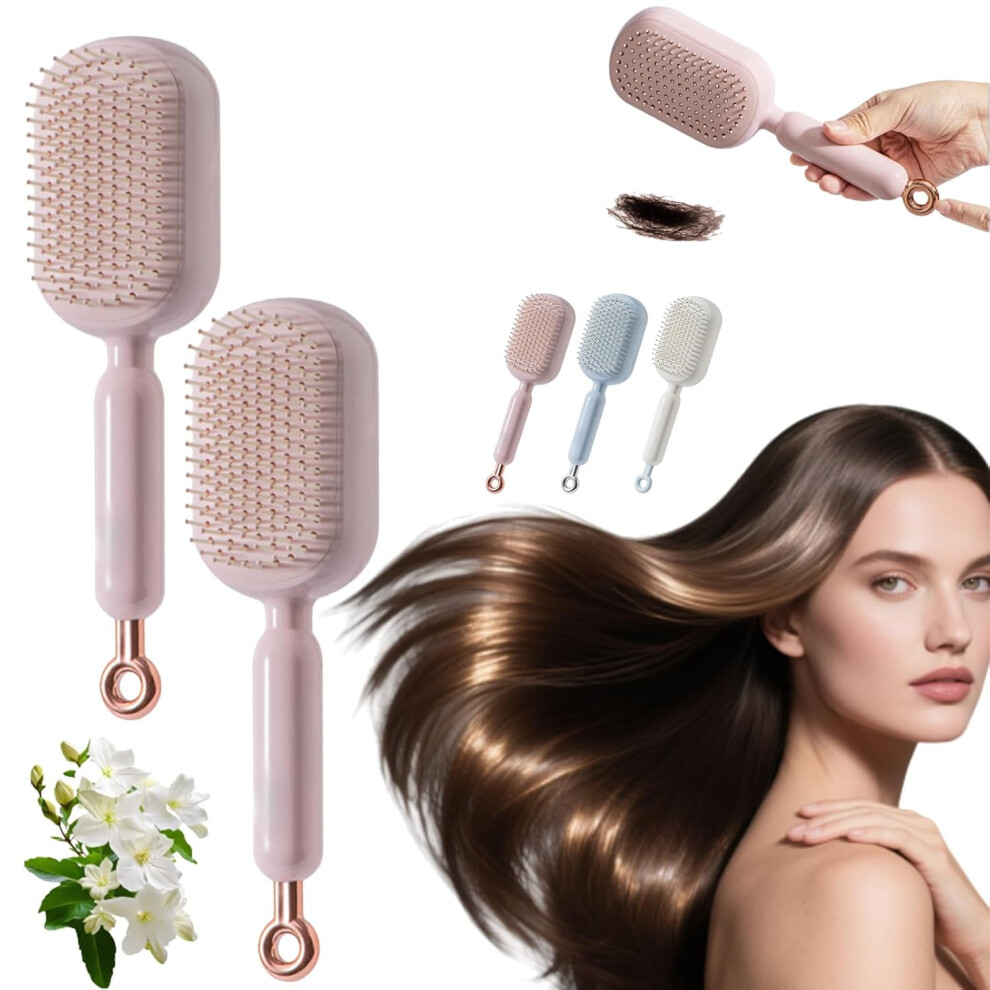 Retractable Cushion Massage Comb with Self-Cleaning and