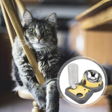 Pet Water Dispenser Yellow Plastic Easy to Clean and Use for Pets